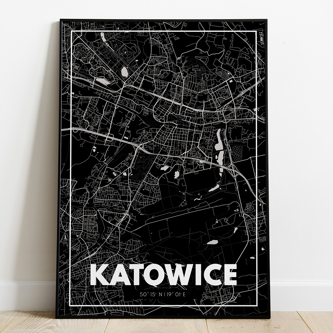 Plakat Mapa Katowice - Czarna - West Pomerania zdjęcie 1