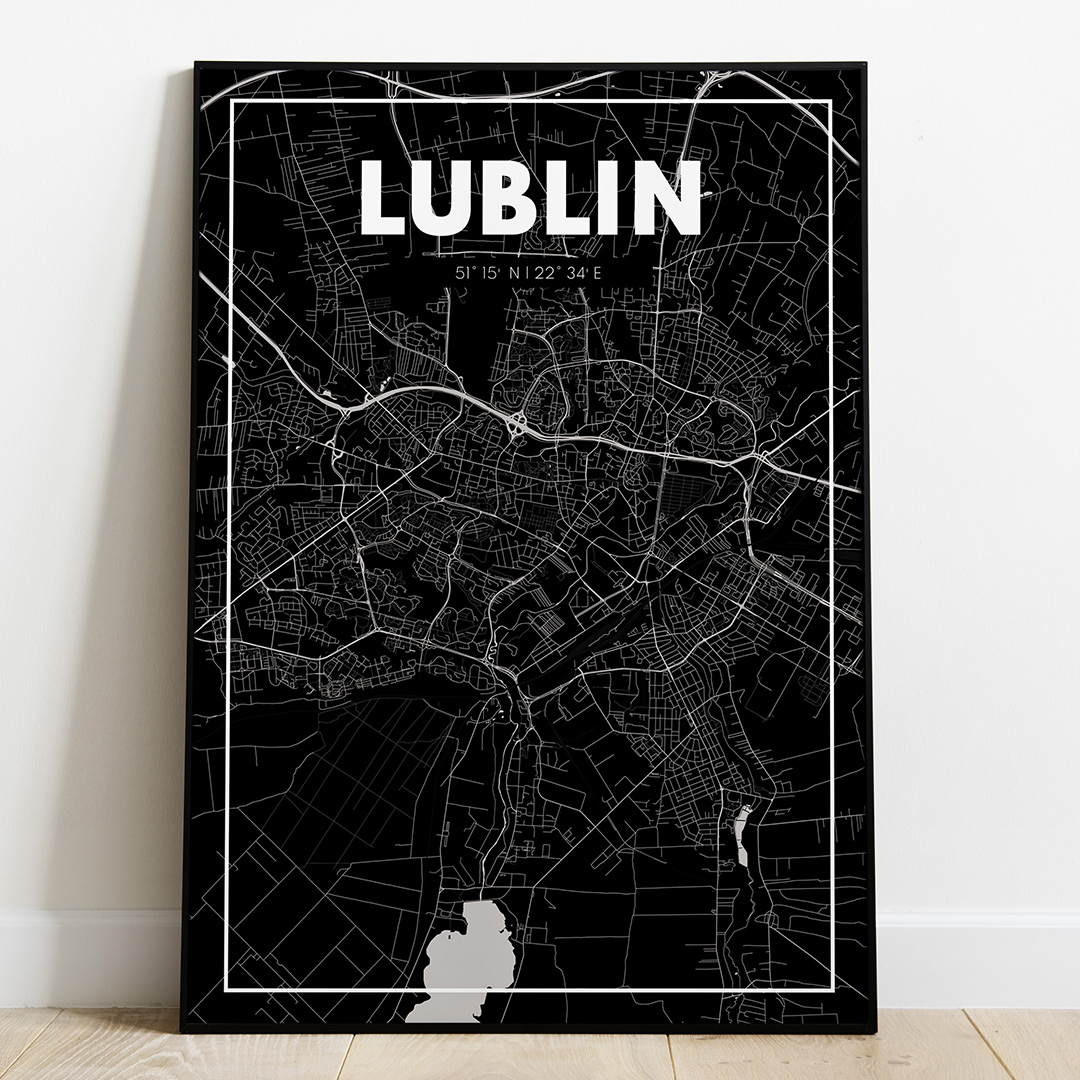 Plakat Mapa Lublin - Czarna - West Pomerania zdjęcie 1