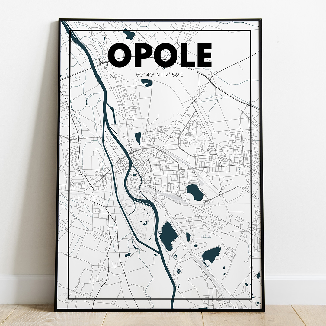 Plakat Mapa Opole - Biała - West Pomerania zdjęcie 1