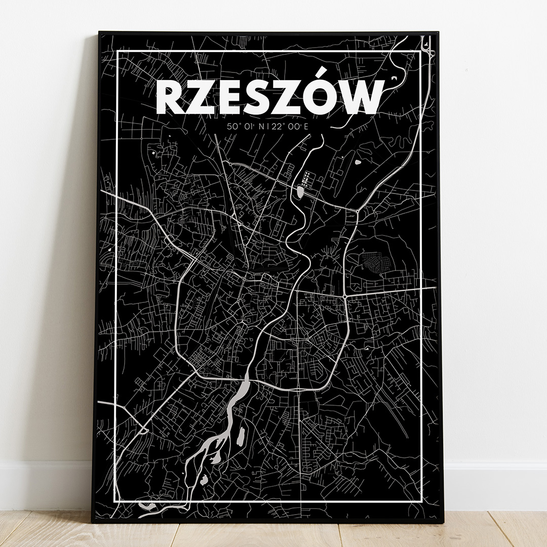 Plakat Mapa Rzeszów - Czarna - West Pomerania zdjęcie 1