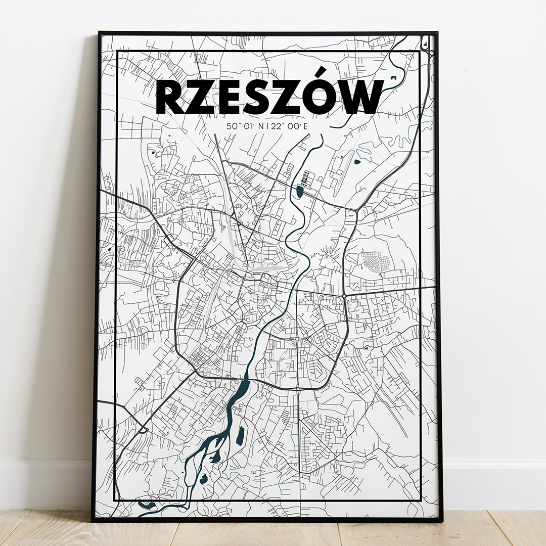 Plakat Mapa Rzeszów - Biała - West Pomerania zdjęcie 1