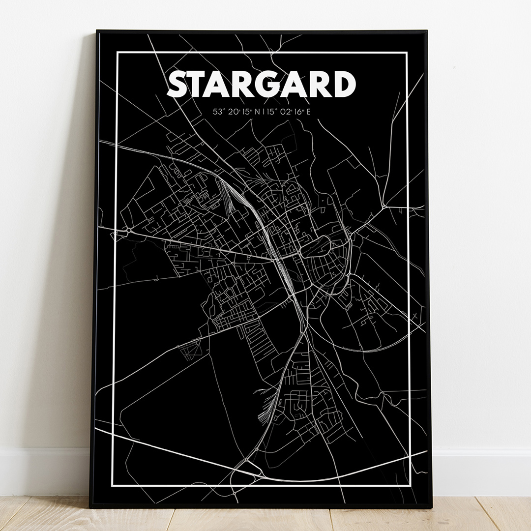 Plakat Mapa Stargard - Czarna - West Pomerania zdjęcie 1