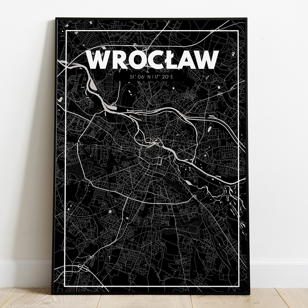 Plakat Mapa Wrocław - Czarna - West Pomerania zdjęcie 1