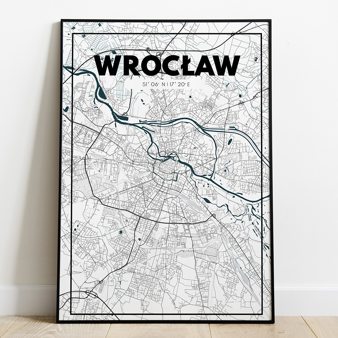Plakat Mapa Wrocław - Biała - West Pomerania zdjęcie 1