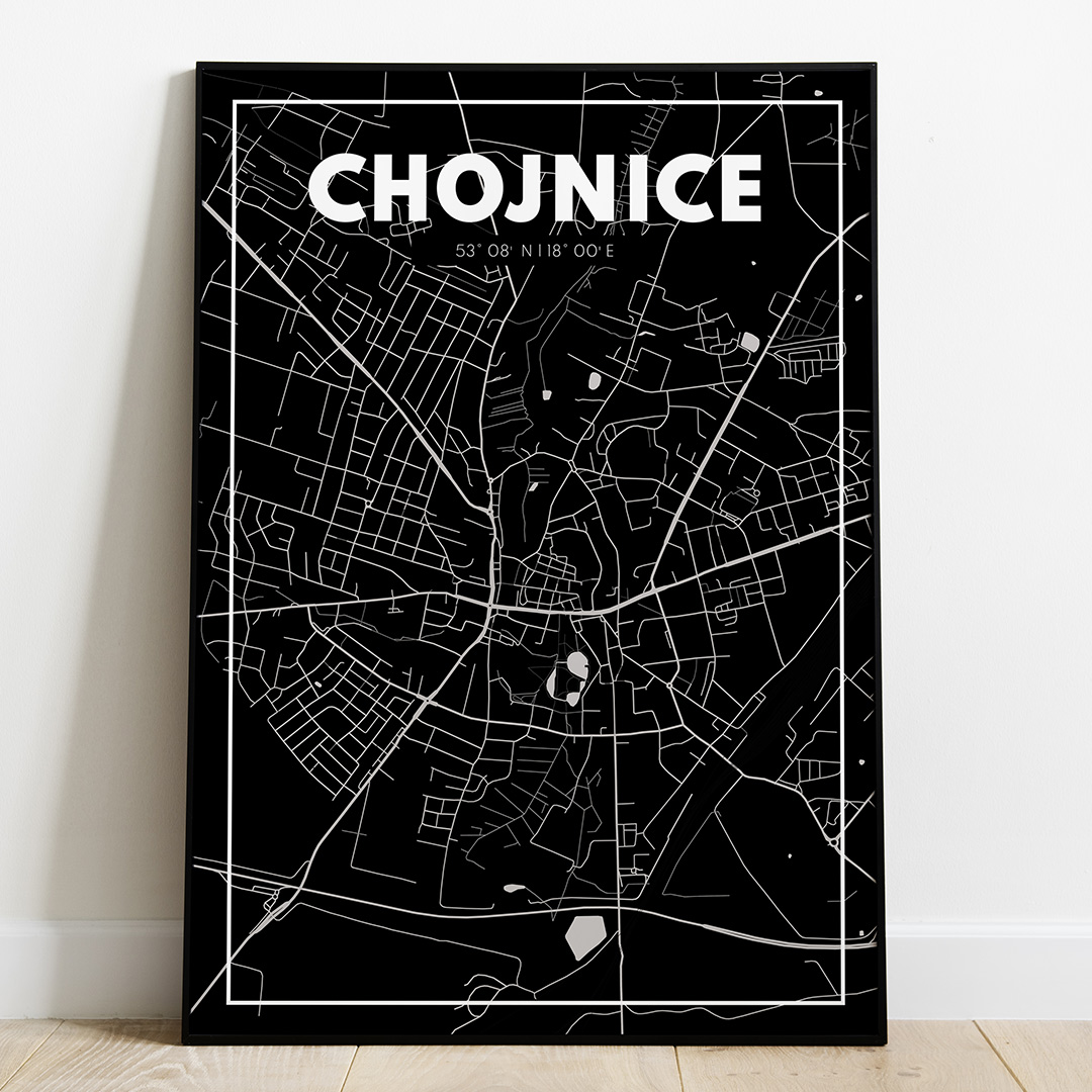 Plakat Mapa Chojnice - Czarna - West Pomerania zdjęcie 1