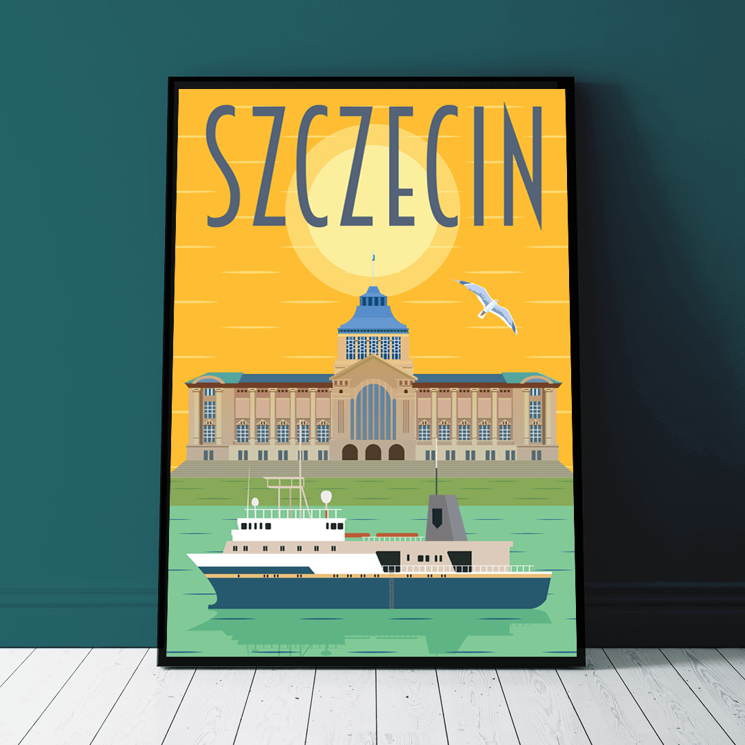 Plakat Szczecin - Nawigator - Żółty - West Pomerania zdjęcie 1
