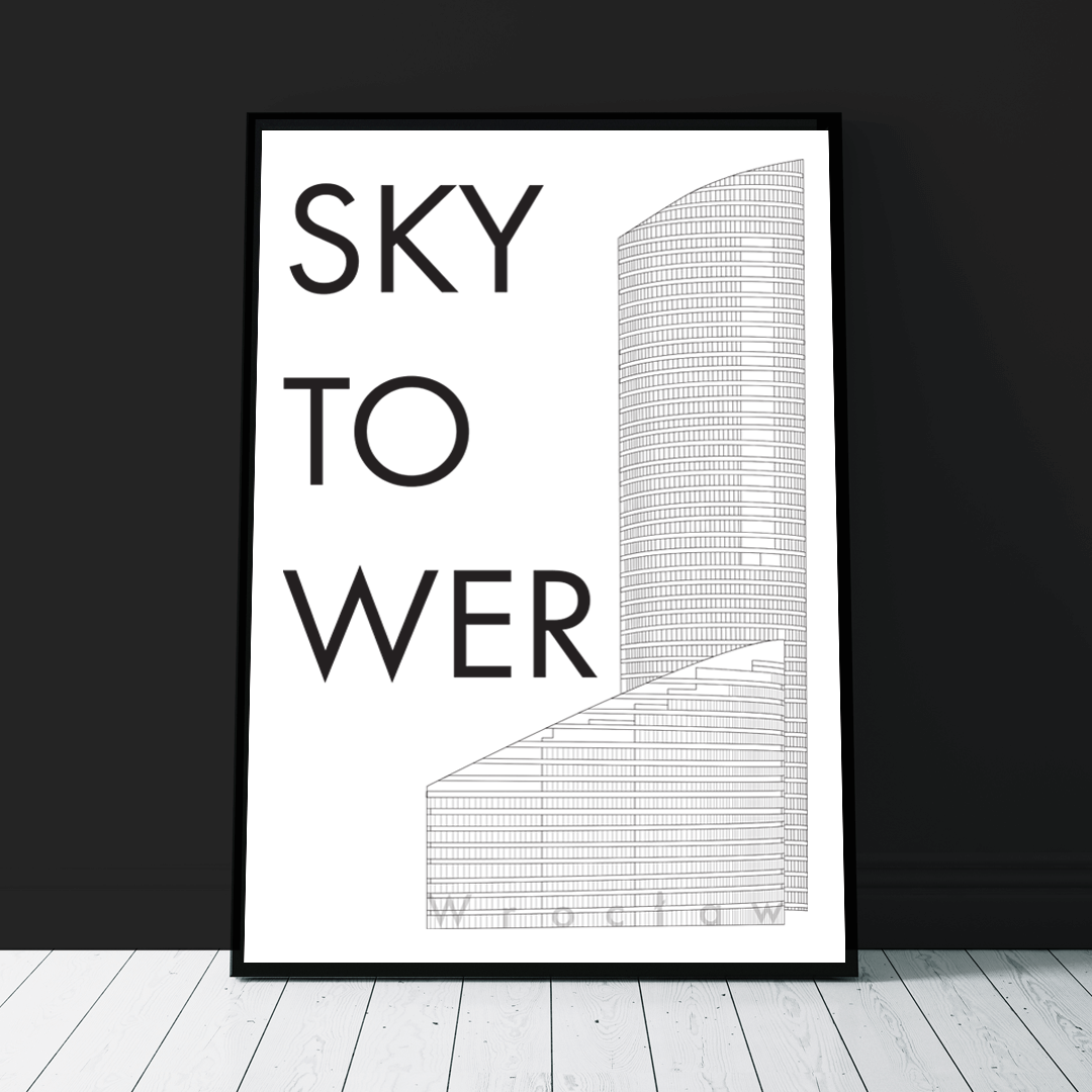 Plakat  Wrocław - Sky Tower - Biały - West Pomerania zdjęcie 1