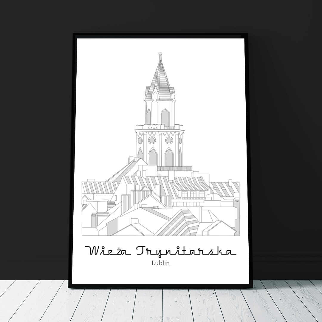 Plakat  Lublin - Wieża Trynitarska - Biały - West Pomerania zdjęcie 1