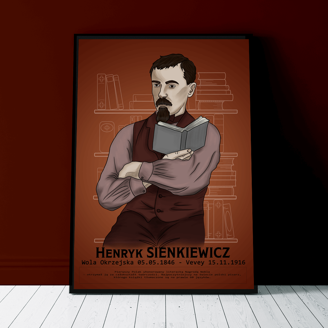 Plakat - Henryk Sienkiewicz - Pomarańczowy - West Pomerania zdjęcie 1