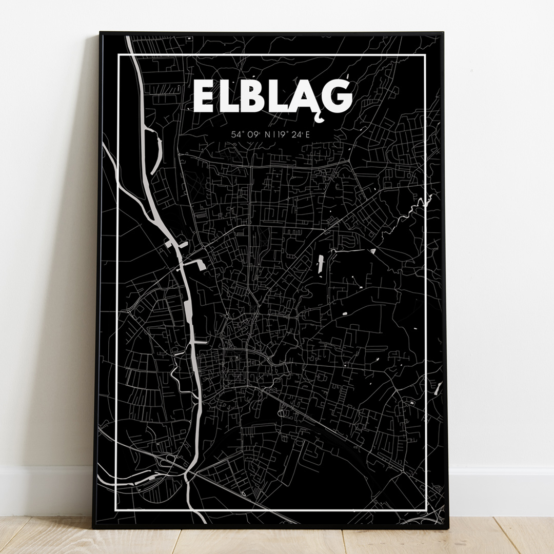 Plakat Mapa Elbląg - Czarna - West Pomerania zdjęcie 1