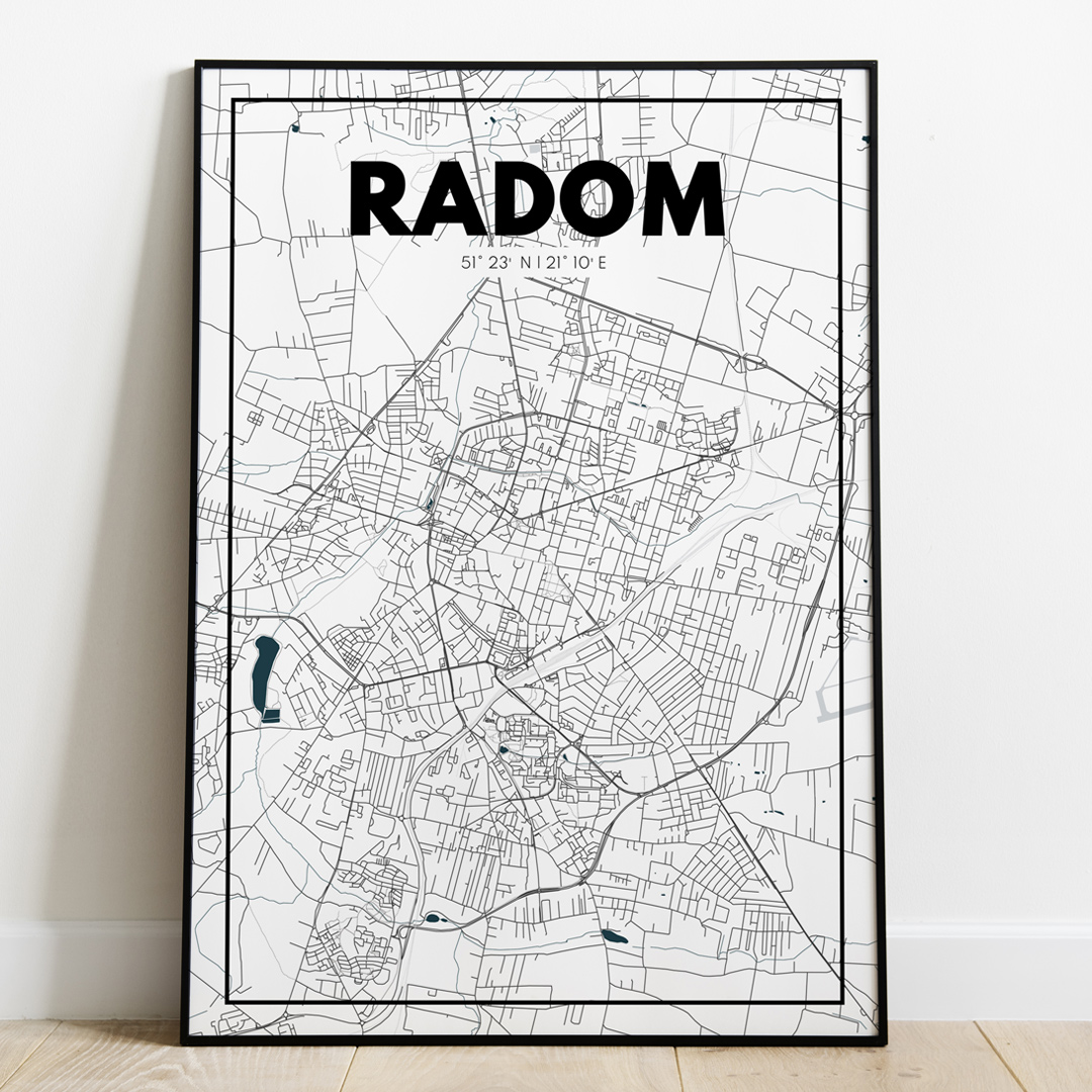 Plakat Mapa Radom - Biała - West Pomerania zdjęcie 1