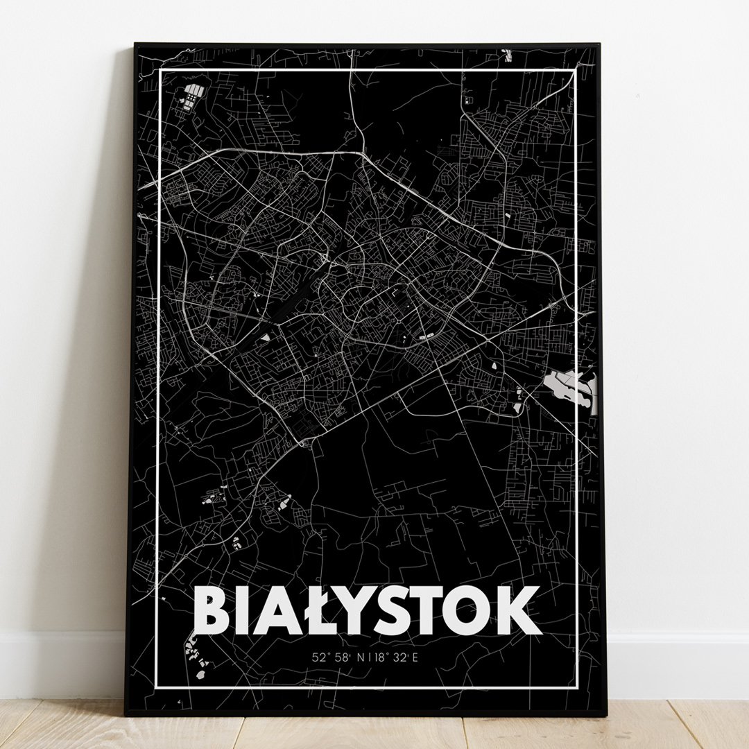 Plakat Mapa Białystok - Czarna - West Pomerania zdjęcie 1