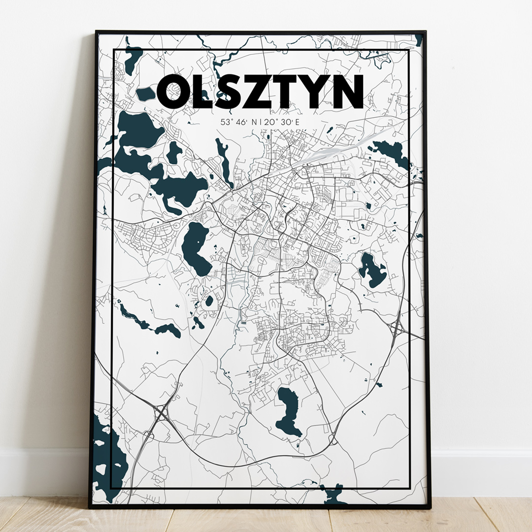 Plakat Mapa Olsztyn - Biała - West Pomerania zdjęcie 1