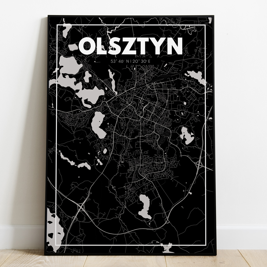 Plakat Mapa Olsztyn - Czarna - West Pomerania zdjęcie 1