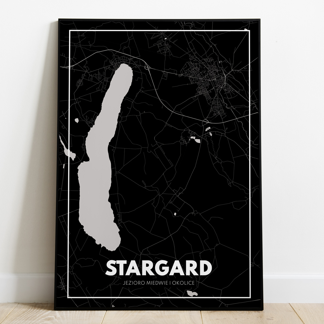 Plakat Mapa Stargard i Miedwie - Czarna - West Pomerania zdjęcie 1