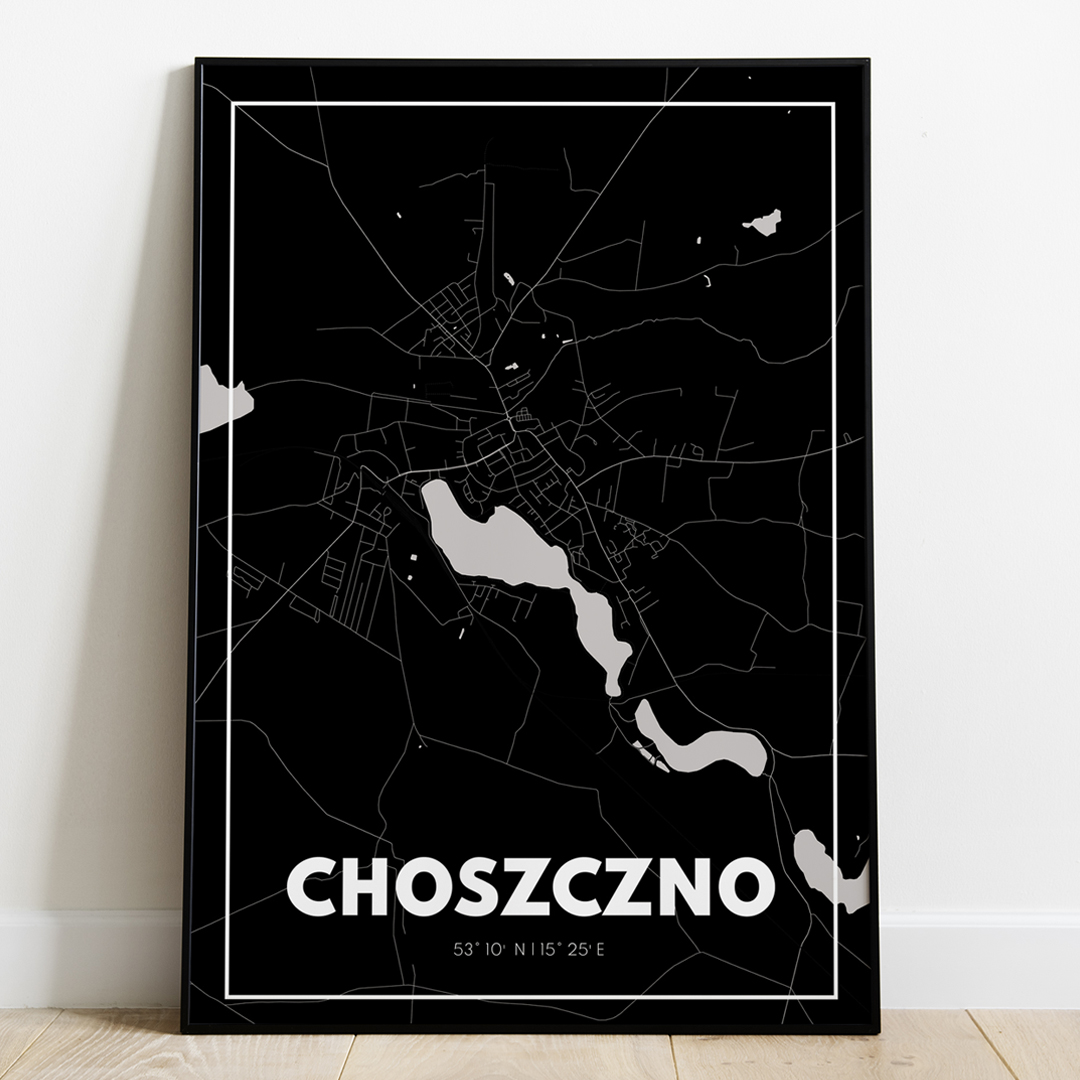 Plakat Mapa Choszczno - Czarna - West Pomerania zdjęcie 1