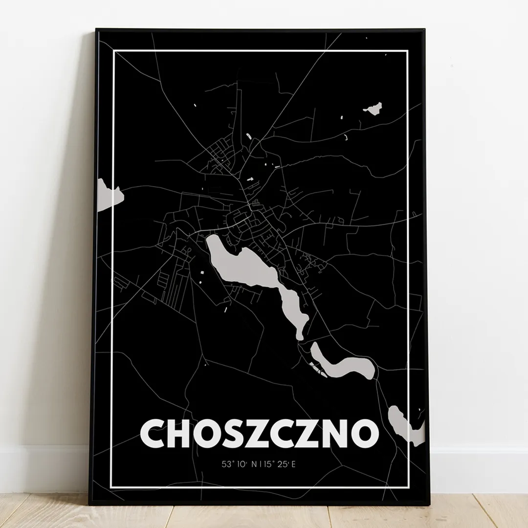 Plakat Mapa Choszczno Czarna