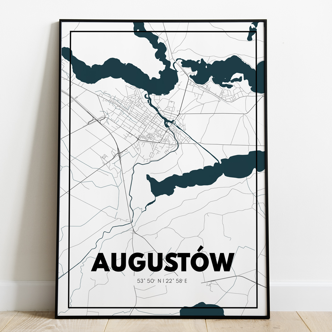 Plakat Mapa Augustów - Biała - West Pomerania zdjęcie 1