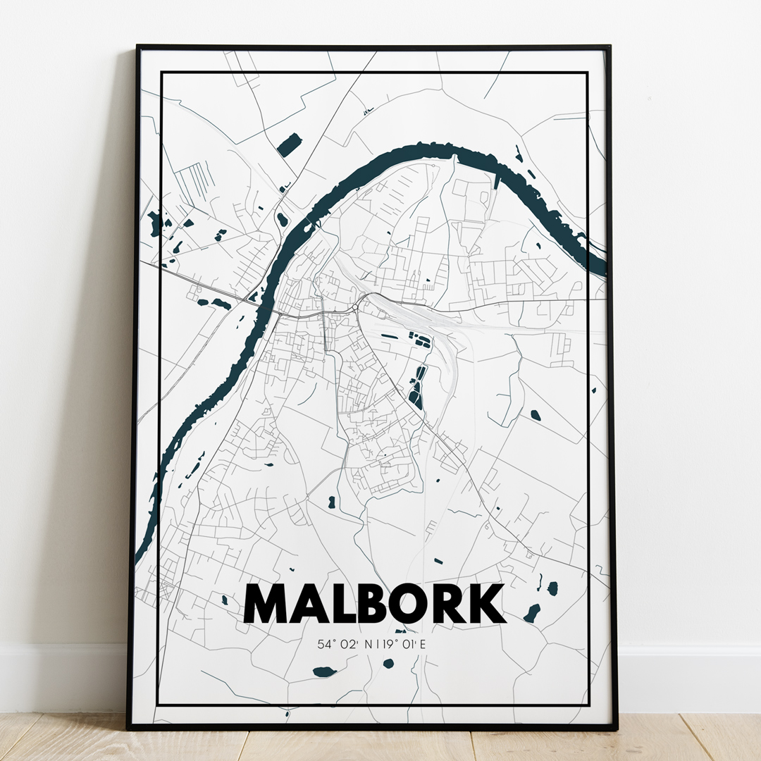 Plakat Mapa Malbork -Biała - West Pomerania zdjęcie 1