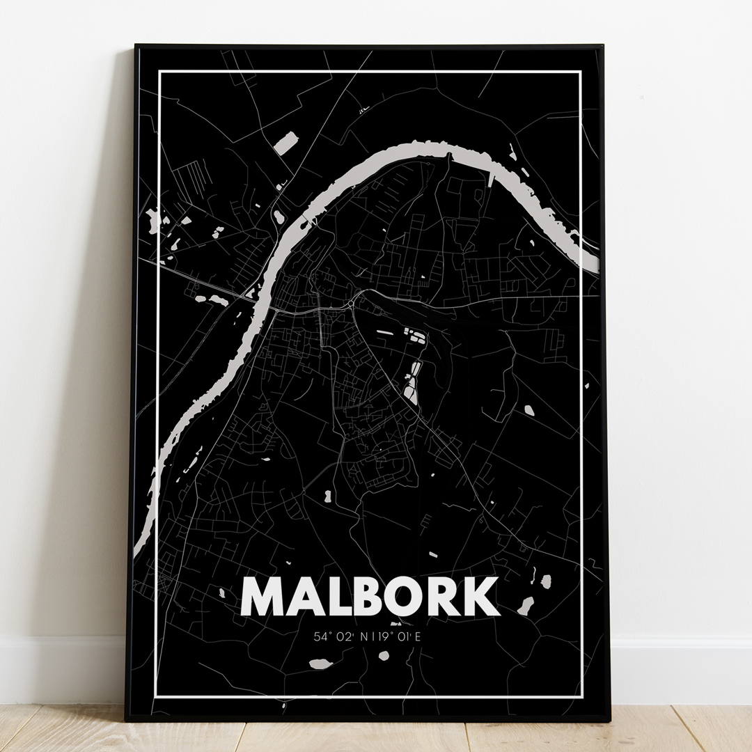 Plakat Mapa Malbork - Czarna - West Pomerania zdjęcie 1