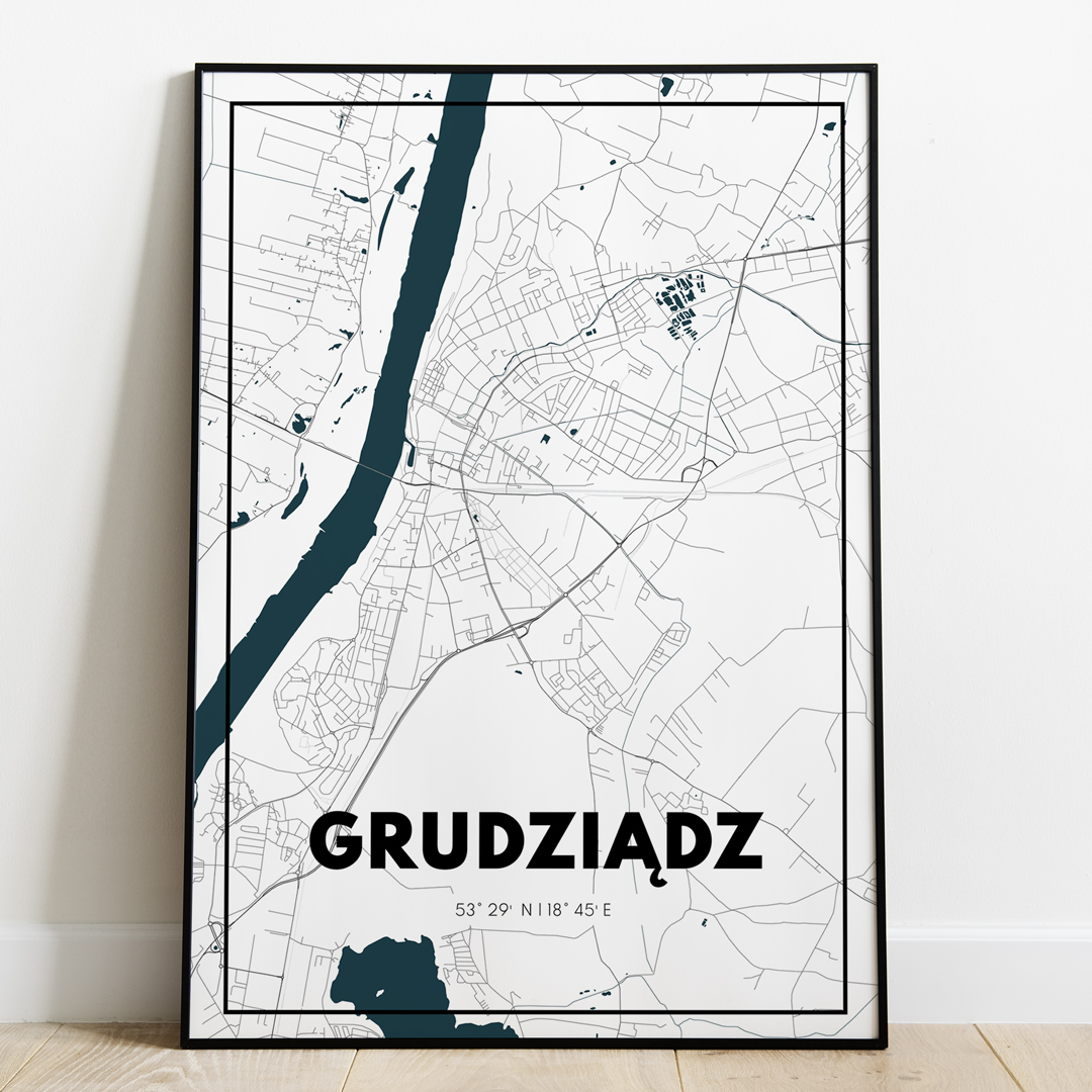 Plakat Mapa Grudziądz - Biała - West Pomerania zdjęcie 1