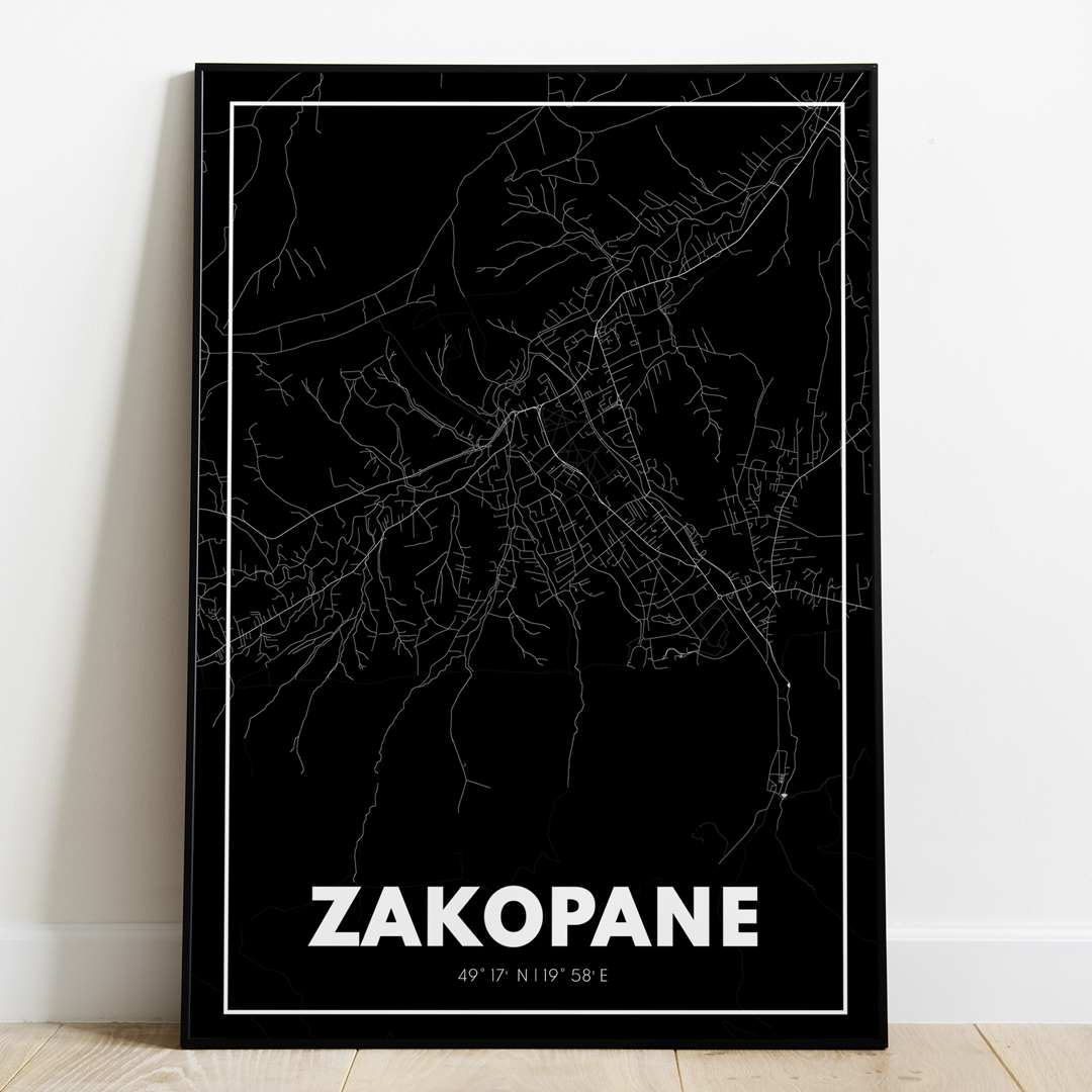 Plakat Mapa Zakopane - Czarna - West Pomerania zdjęcie 1