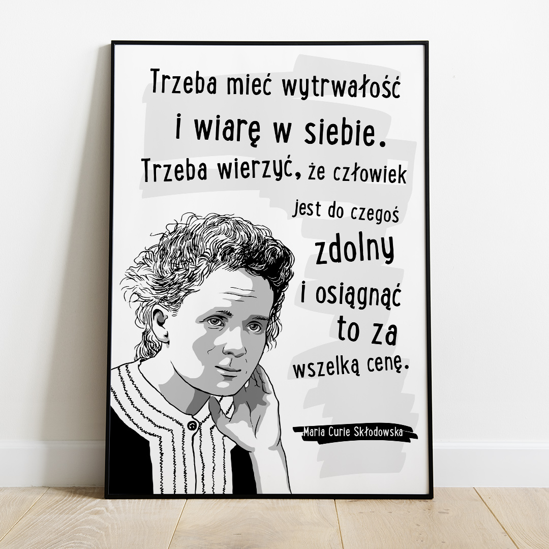 Plakat Cytat - Maria Skłodowska-Curie - West Pomerania zdjęcie 1