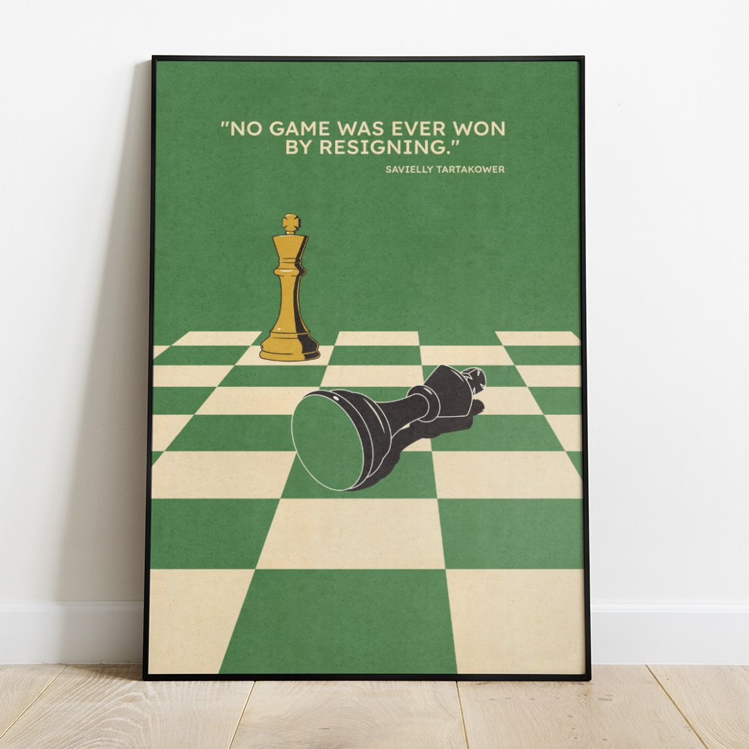 Plakat Szachy - Poddany Król - Zielony zdjęcie 1