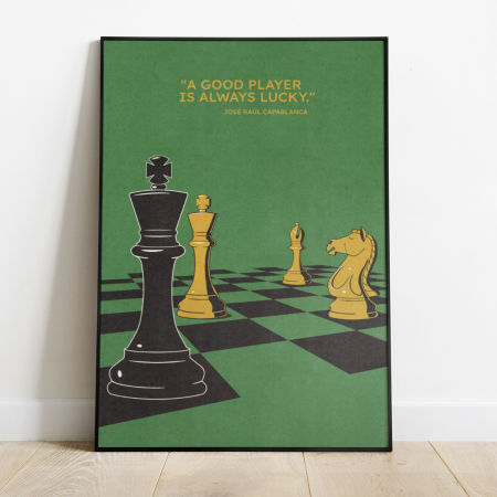 Plakat Szachy - Mat Gońcem i Skoczkiem - Zielony