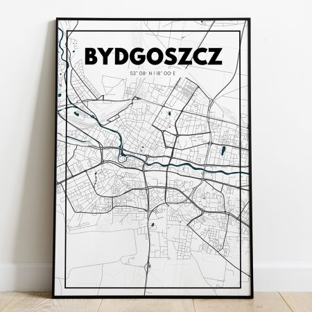 Plakat Mapa Bydgoszcz - Biała - West Pomerania zdjęcie 1