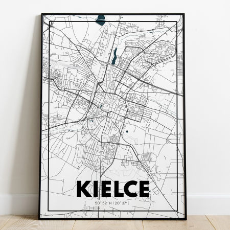 Plakat Mapa Kielce - Biała - West Pomerania zdjęcie 1
