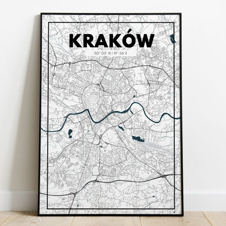 Plakat Mapa Kraków - Biała - West Pomerania zdjęcie 1