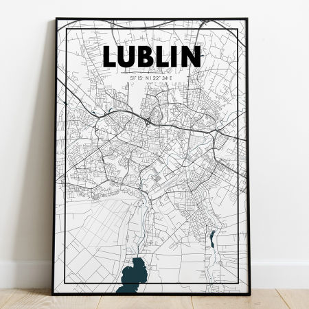 Plakat Mapa Lublin - Biała - West Pomerania zdjęcie 1