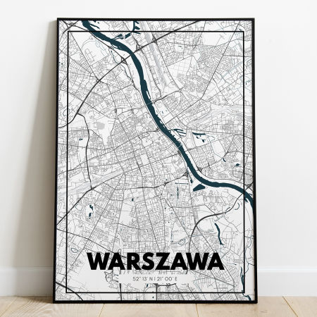 Plakat Mapa Warszawa - Biała - West Pomerania zdjęcie 1