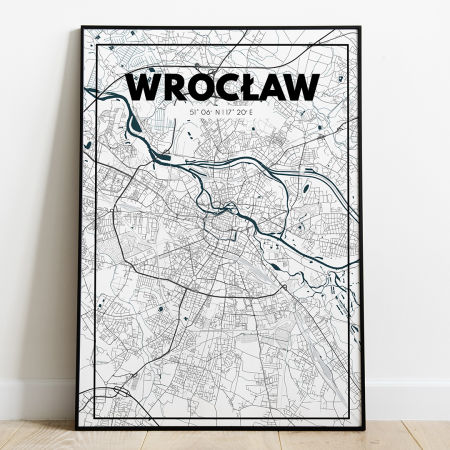 Plakat Mapa Wrocław - Biała - West Pomerania zdjęcie 1
