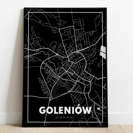 Plakat Mapa Goleniów - Czarna - West Pomerania zdjęcie 1