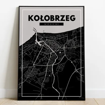 Plakat Mapa Ko Obrzeg Czarna