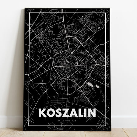 Plakat Mapa Koszalin - Czarna - West Pomerania zdjęcie 1