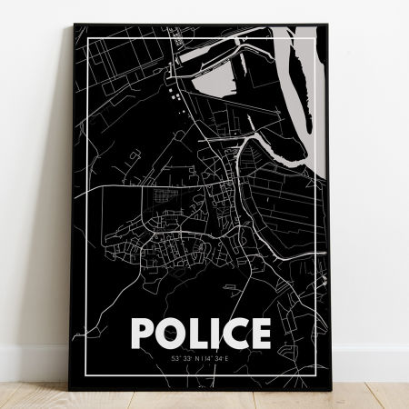 Plakat Mapa Police - Czarna - West Pomerania zdjęcie 1
