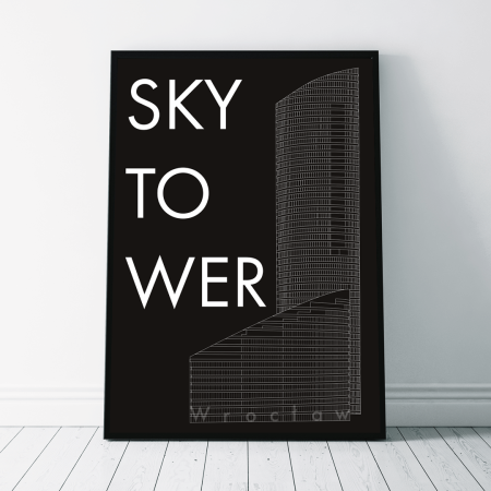 Plakat  Wrocław - Sky Tower - Czarny - West Pomerania zdjęcie 1