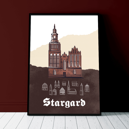 Plakat Stargard - Gotyk - Czarny zdjęcie 1