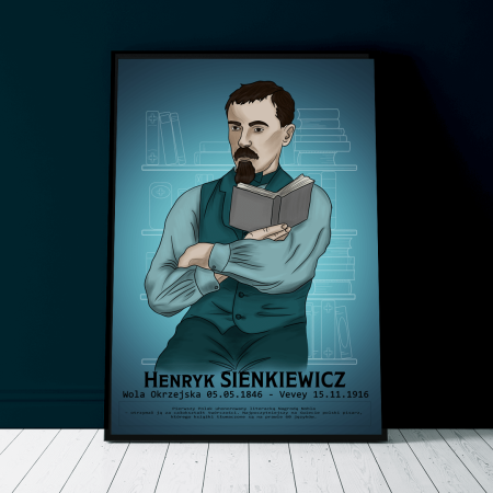 Plakat - Henryk Sienkiewicz - Niebieski - West Pomerania zdjęcie 1