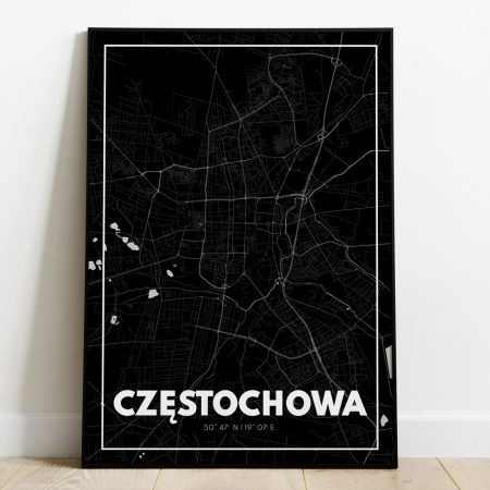 Plakat Mapa Częstochowa - Czarna - West Pomerania zdjęcie 1