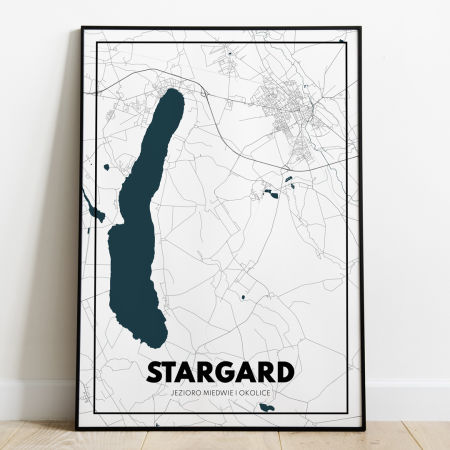 Plakat Mapa Stargard i Miedwie - Biała - West Pomerania zdjęcie 1
