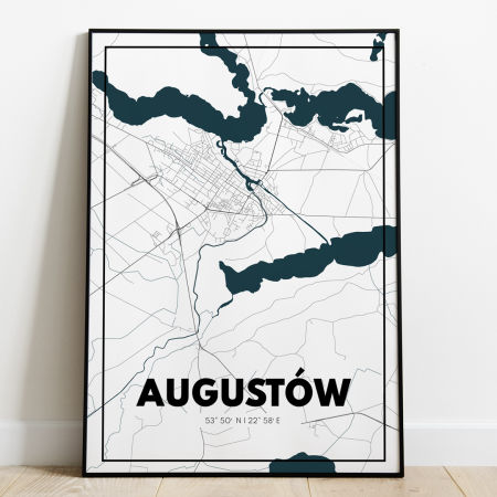 Plakat Mapa Augustów - Biała - West Pomerania zdjęcie 1