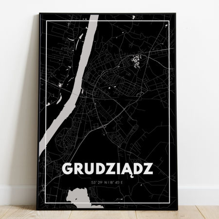 Plakat Mapa Grudziądz - Czarna - West Pomerania zdjęcie 1
