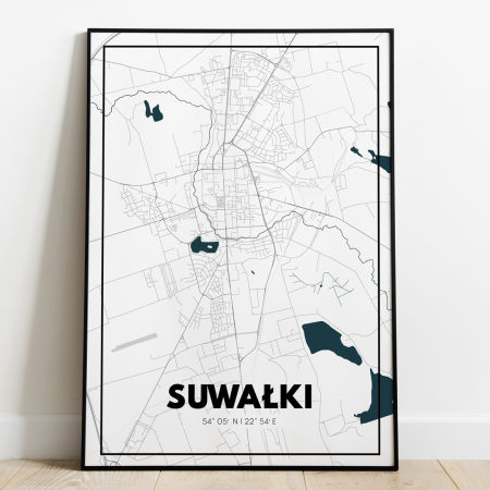 Plakat Mapa Suwałki - Biała - West Pomerania zdjęcie 1