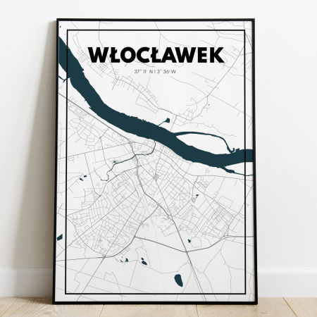 Plakat Mapa Włocławek - Biała - West Pomerania zdjęcie 1