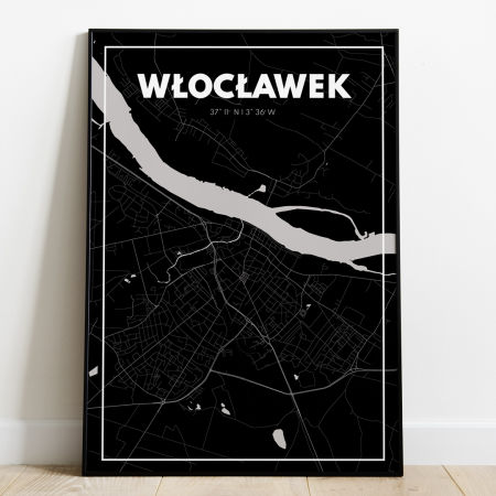 Plakat Mapa Włocławek - Czarna - West Pomerania zdjęcie 1